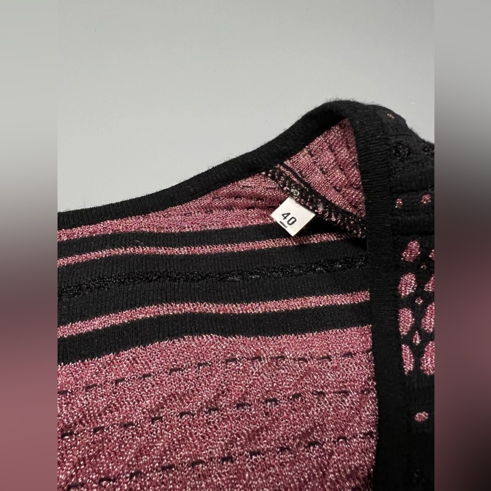 👗👗Valentino by Missoni Elegant Black and Pink Striped Dress Size 40 (US M, 8) - Picture 12 of 16